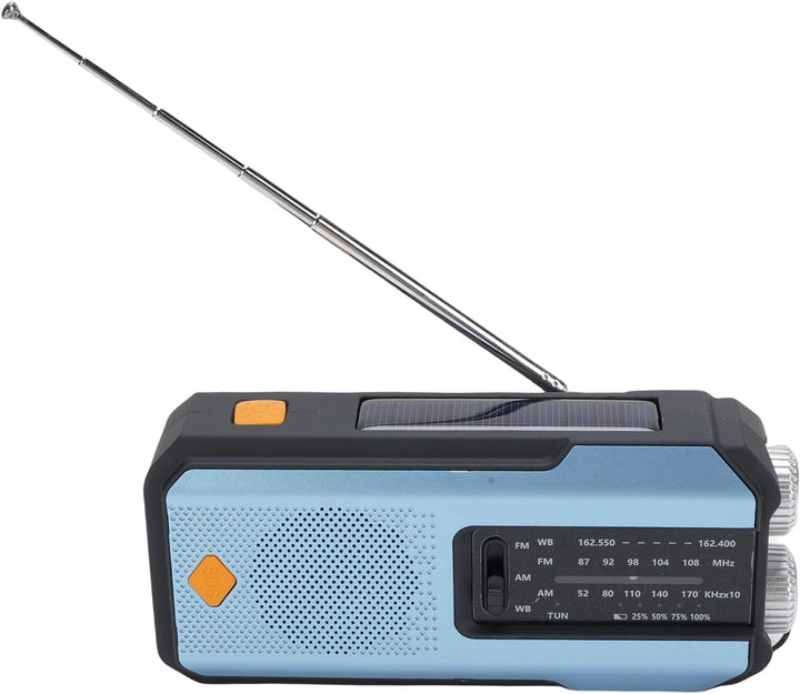 JTLB Notfall-Radio, AM FM WB Radio mit LED-Taschenlampe, Solar Hand Cranked Power Generation, SOS 20