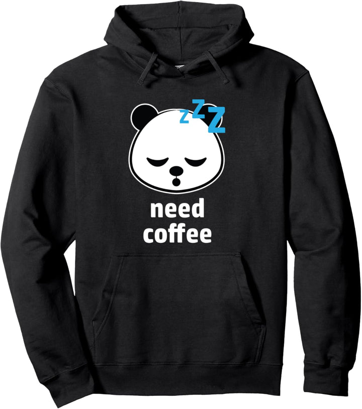 Funny Coffee Lover Gift Coffee Gift Lazy Panda Bear Pullover Hoodie
