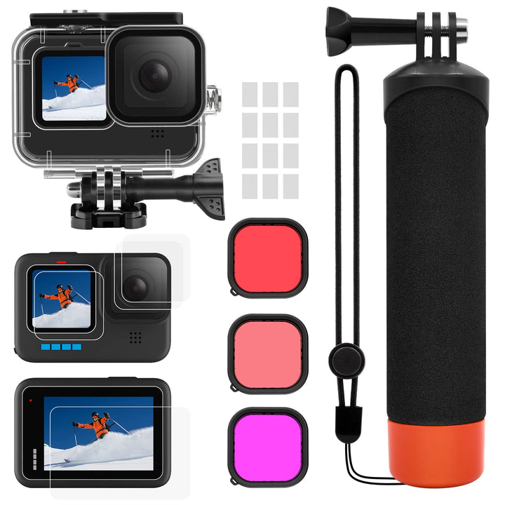 Zubehör Set Kit für GoPro Hero 12 11 10 9 Black, oGoDeal Wasserdicht Schutzhülle Gehäuse + Unterwass