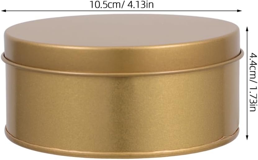 Amosfun 4er Set Goldene Plätzchendosen Rund aus Weissblech Luftdichte Aufbewahrungsbox mit Deckel 10