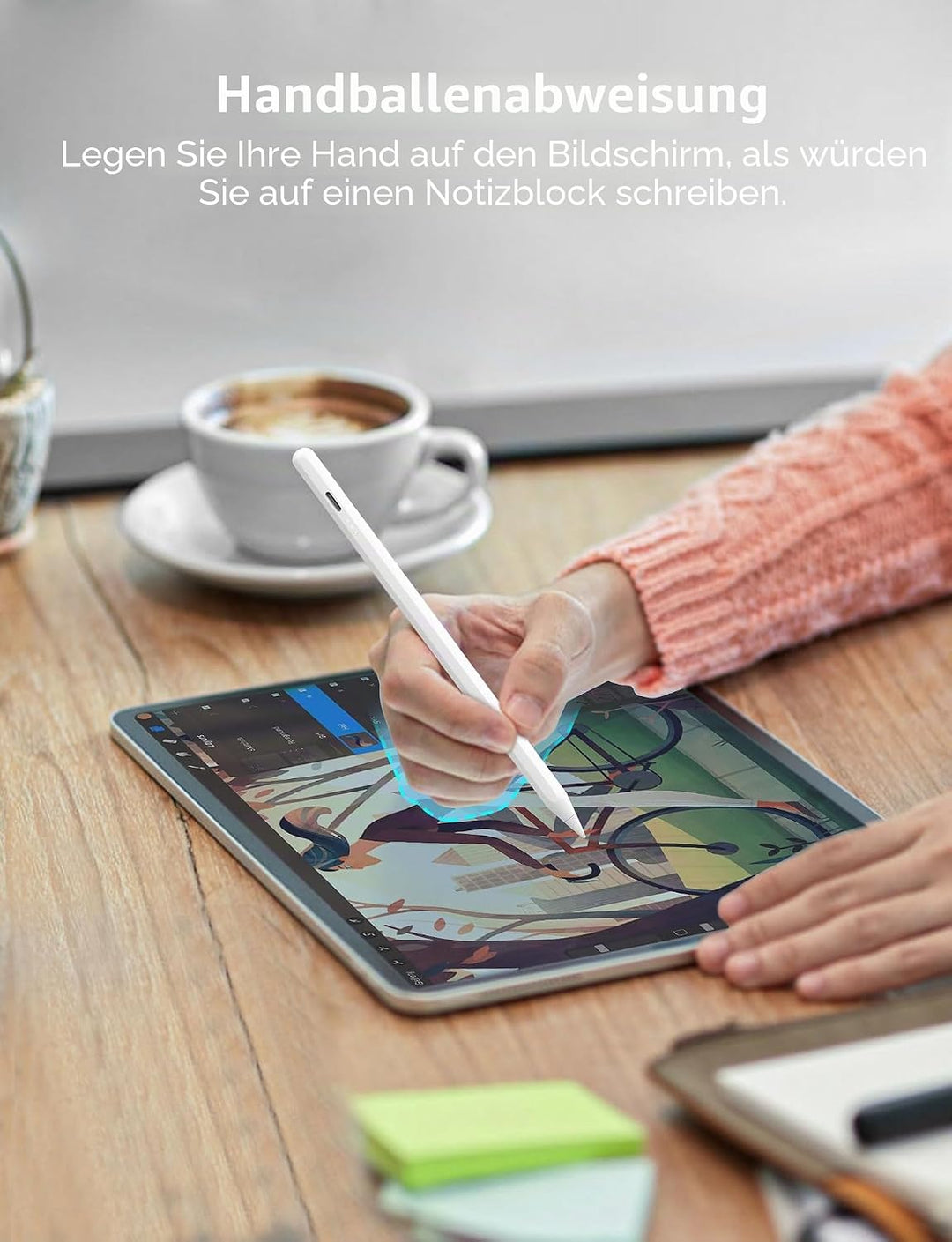 MEKO Eingabestift für iPad 2018-2023, 13 Minuten Schnellladung, Eingabestift für iPad mit Handfläche