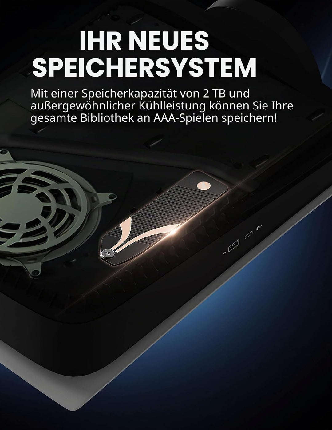 SABRENT PS5 M.2 Kühler, Aluminium SSD NVMe Kühlkörper, m.2 Heatsink mit Wärmeleitpad speziell Design