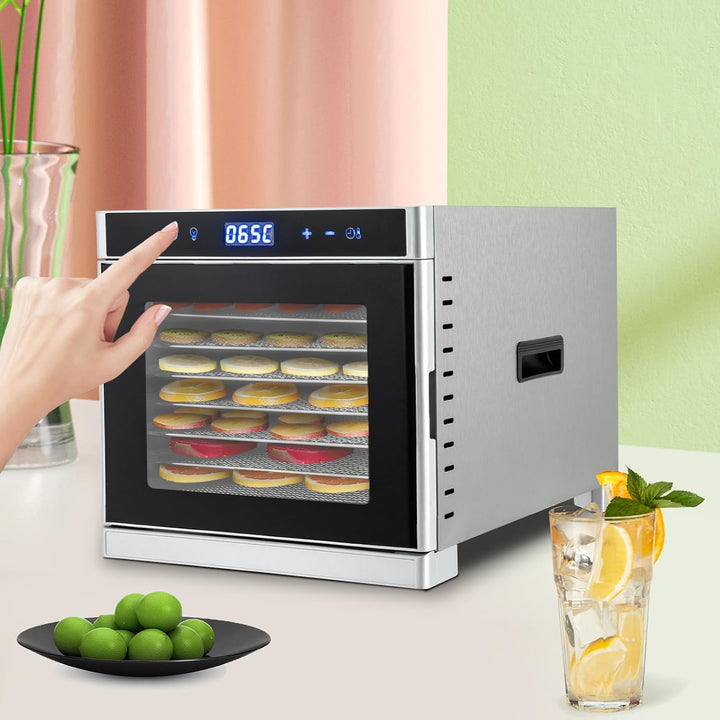 Lebensmittelentfeuchter Edelstahl Dörrgerät Dörrautomat Dörrautomaten Dehydrator mit Timer-Funktion,