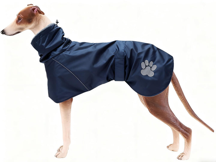 Geyecete Hundemantel Wasserdichter fur Windhund, Winter Hundejacken mit warmem plüschfutter,Regenman
