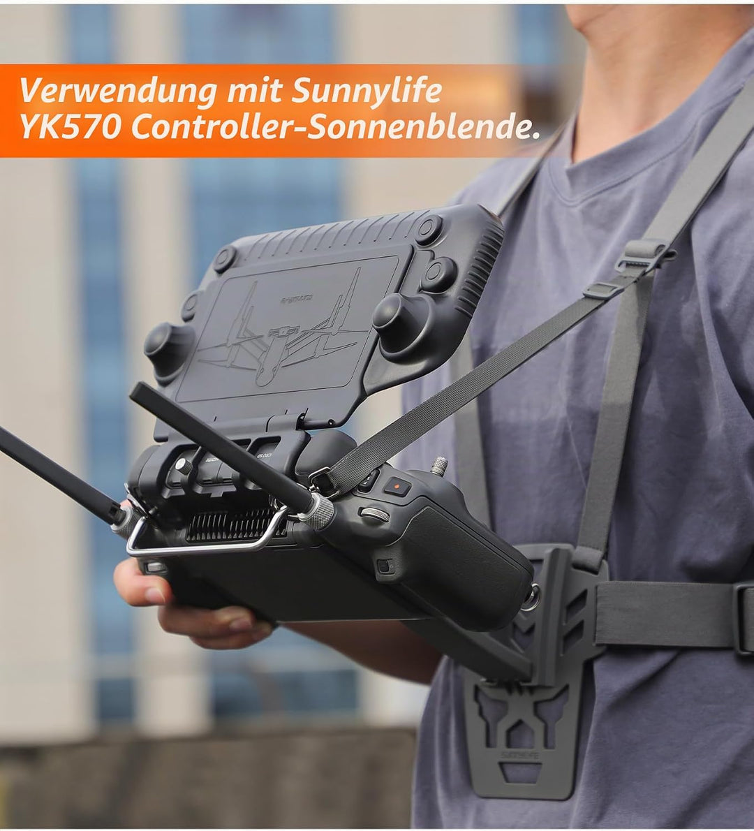 Fututech Ergonomische Halterung für DJI RC Plus, verstellbare Halterung für Drohnen-Fernbedienung, J