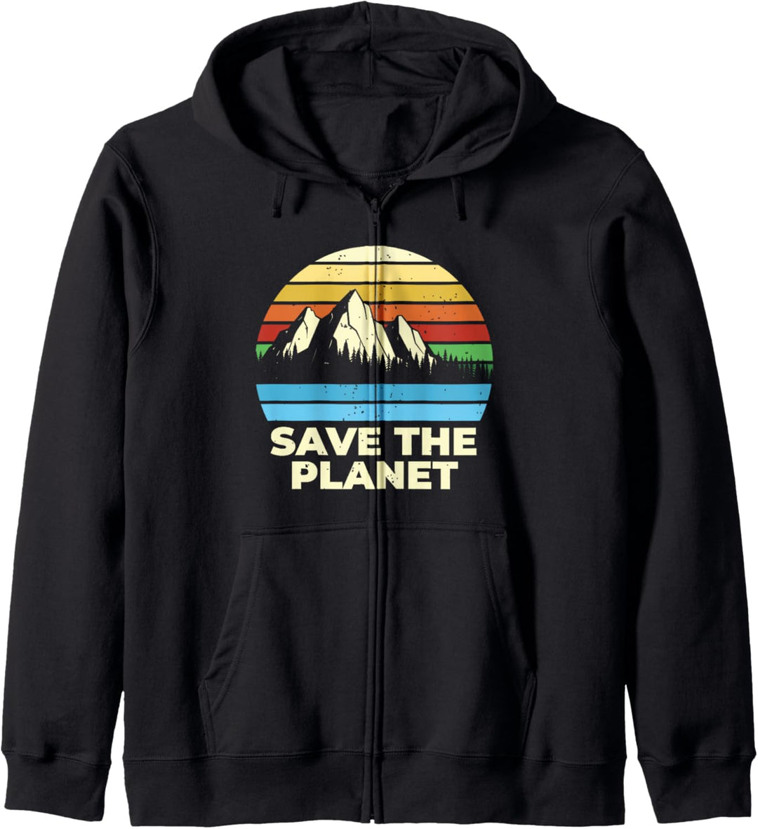Save the Planet, Earth Day, Vintage-Stil, Klimaschutz Kapuzenjacke