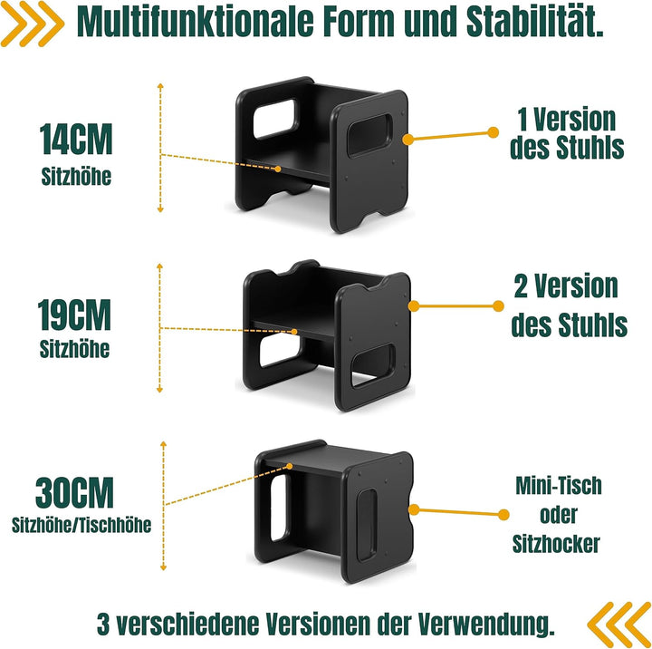 defiPad Sitzhocker für Kinder | Stylisch Wendehocker | Kindersessel ab 1 Jahr | Babystuhl Hocker Hol