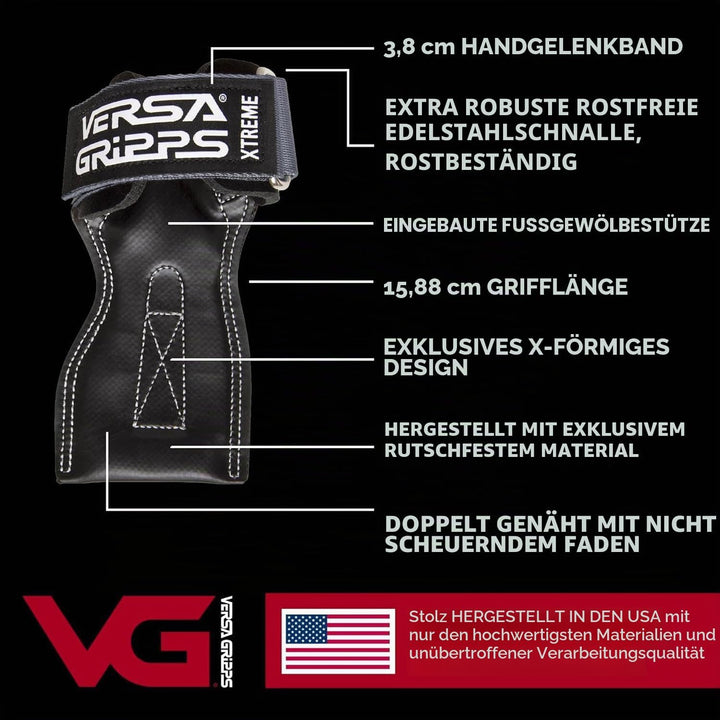 Versa Gripps® XTREME Patentierte Handgelenkschlaufen, Grösse M/L, Platin