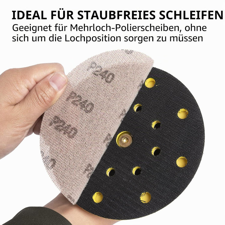UPWOOD Schleifgitter 50 Stück 125mm Klett Körnung 240, Zum staubfreien Schleifen von Karosserie, Hol