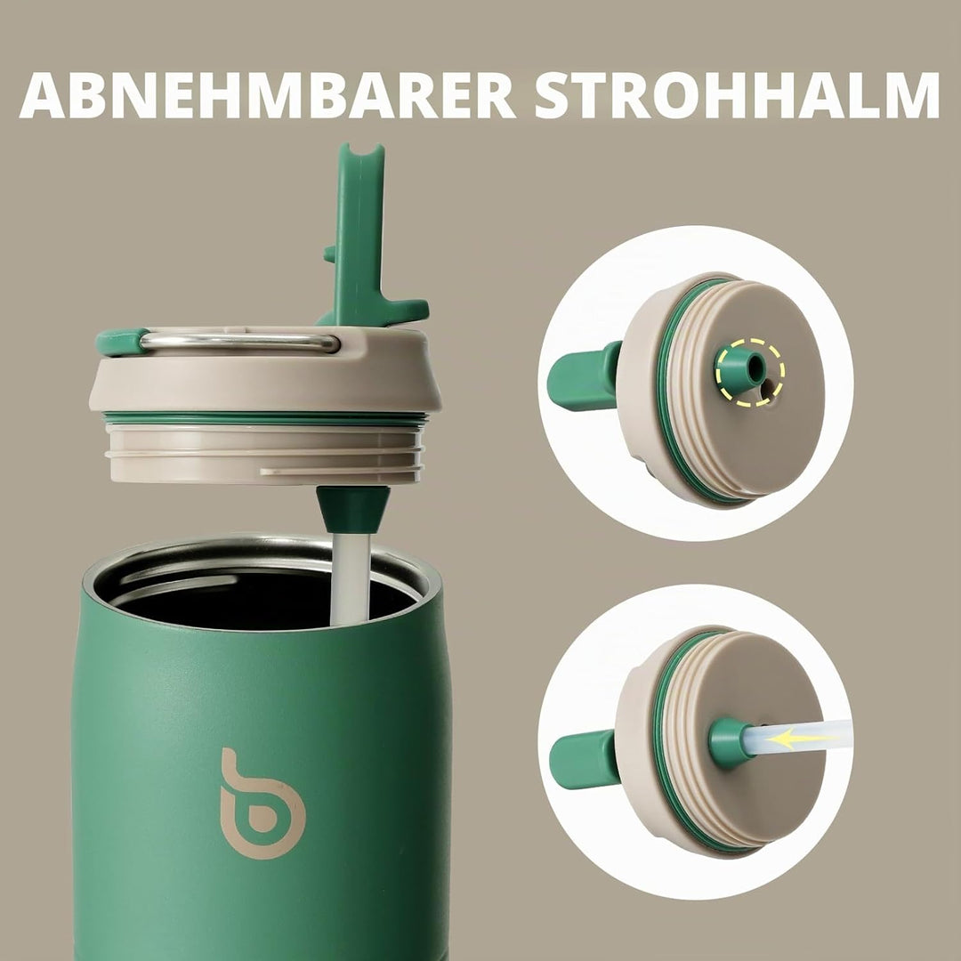 bottlebottle BOTTLE BOTTLE Isolierte Wasserflasche Edelstahl 32oz(946ml) mit Strohhalm Griff für Spo