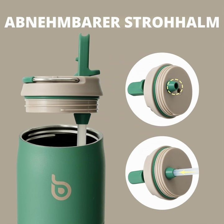 bottlebottle BOTTLE BOTTLE Isolierte Wasserflasche Edelstahl 32oz(946ml) mit Strohhalm Griff für Spo