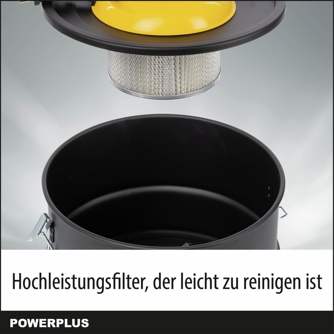 POWERPLUS elektrischer Aschesauger POWX3000-1000W Aschestaubsauger für Kamin, Ofen, Holzofen - Asche