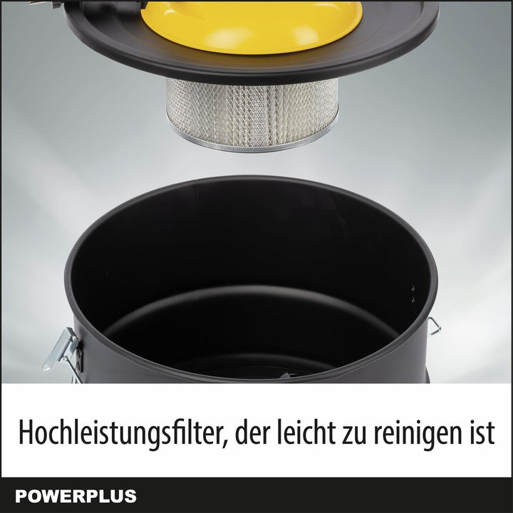 POWERPLUS elektrischer Aschesauger POWX3000-1000W Aschestaubsauger für Kamin, Ofen, Holzofen - Asche