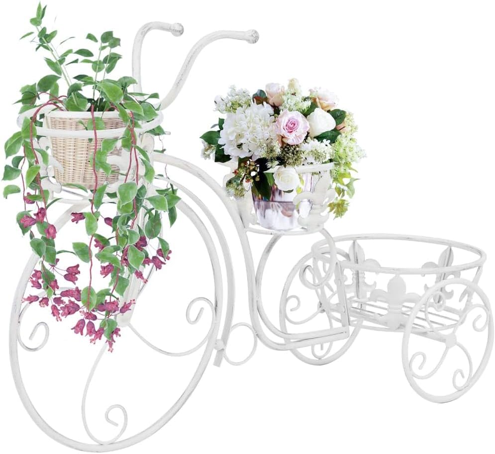 vidaXL Blumentreppe Fahrradform Vintage Metall Blumenständer Pflanzenständer