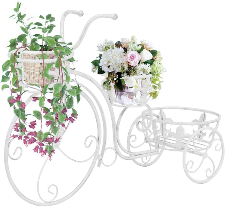 vidaXL Blumentreppe Fahrradform Vintage Metall Blumenständer Pflanzenständer