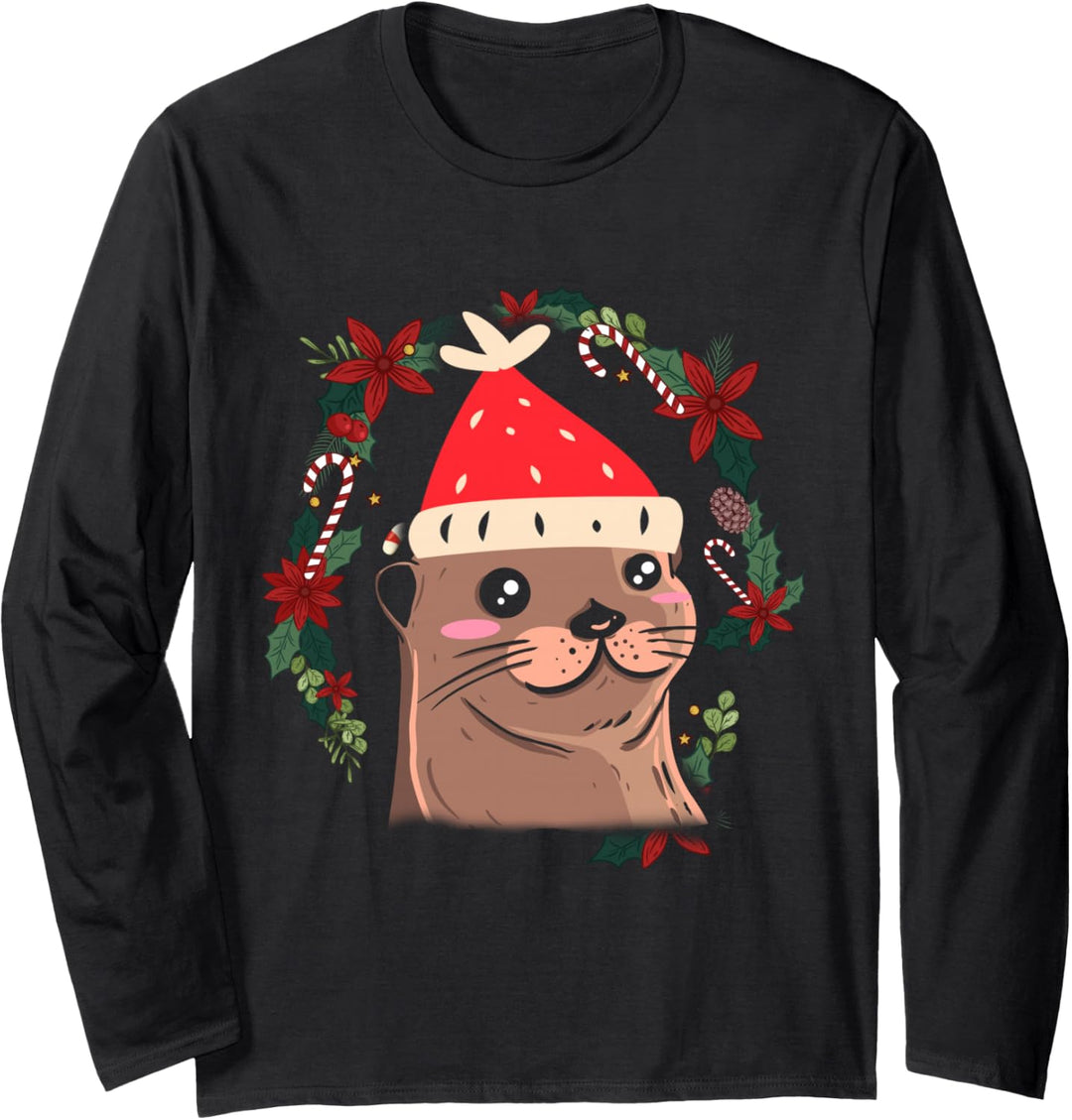 Otter Ugly Christmas Weihnachten Winter Langarmshirt