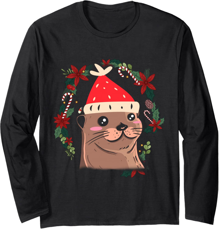 Otter Ugly Christmas Weihnachten Winter Langarmshirt