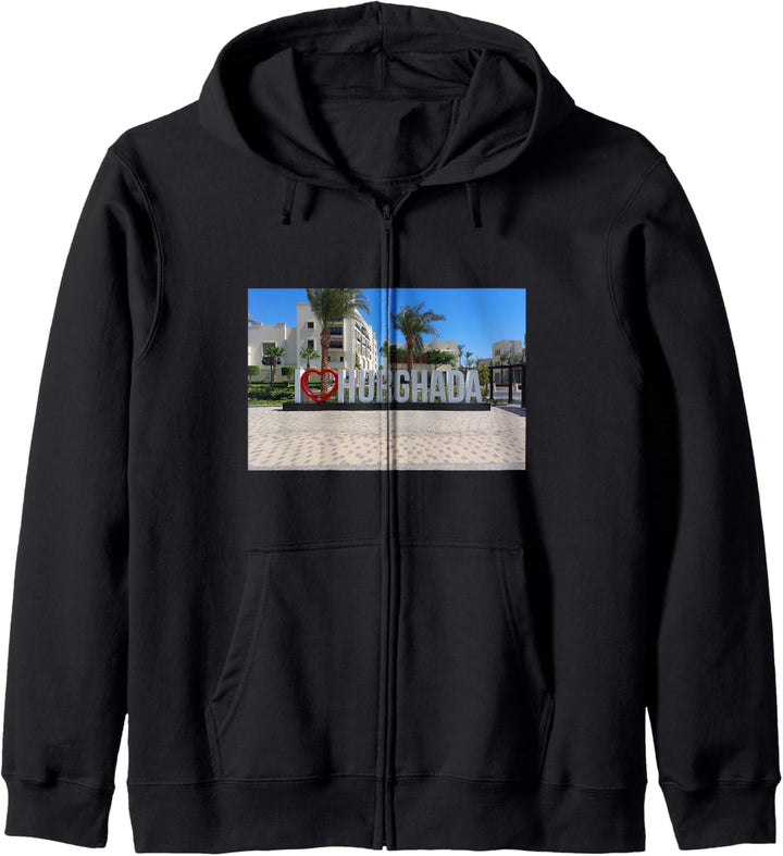 Ich liebe Hurghada Ägypten Urlaubs-Souvenir Foto Kapuzenjacke
