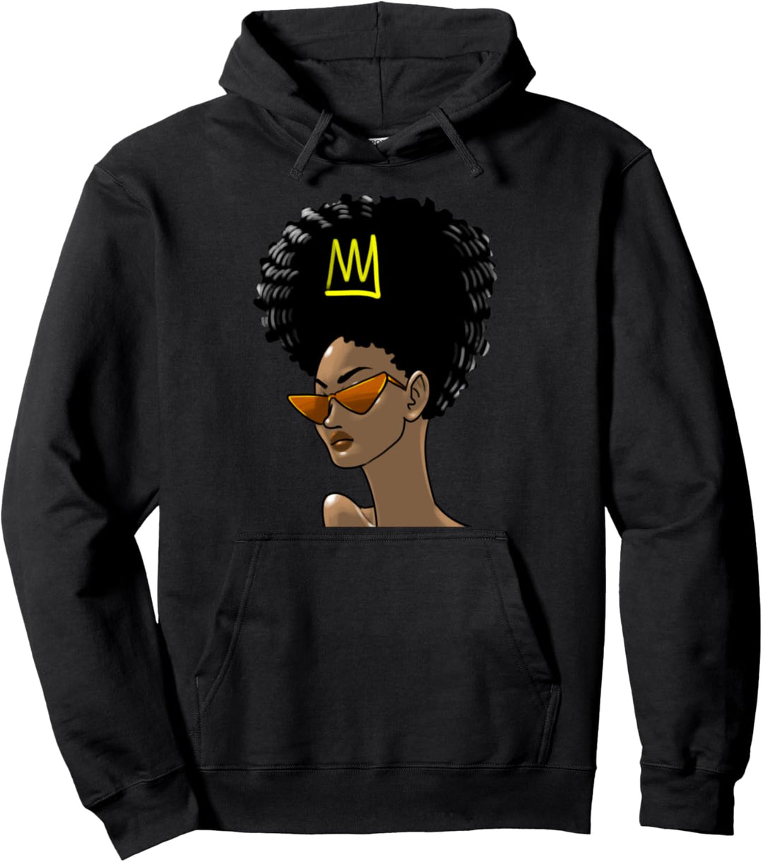 Brown Beauty Queen Girl Black Pride Melanin African Gift Pullover Hoodie