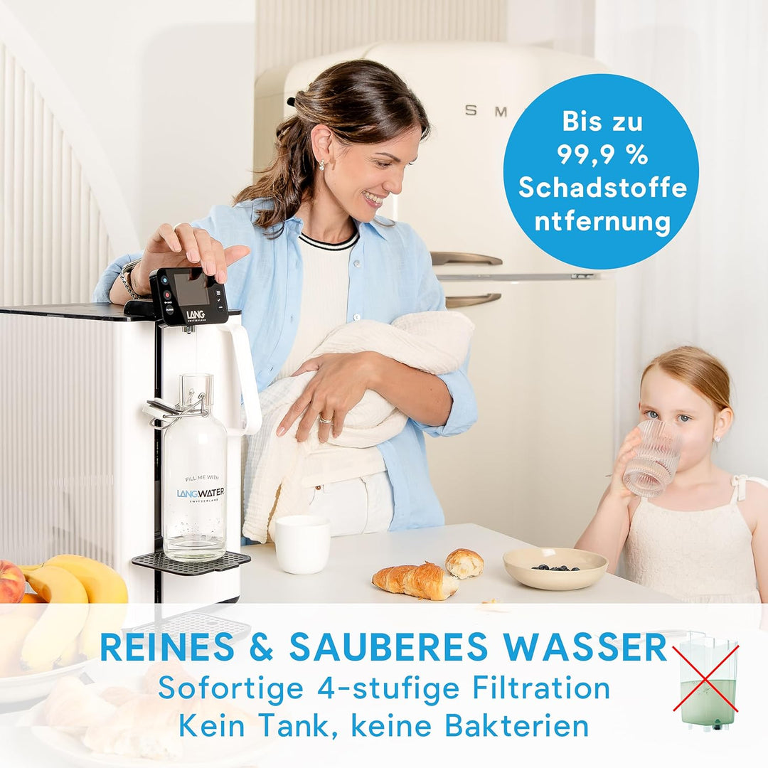 LANGWATER Osmoseanlage Auftisch TheWell 2 - mit Mineralisierung, Aromen, Heisswasserspender – Umkehr