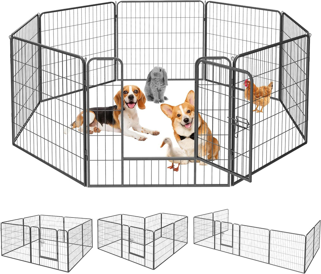 Qianruida Welpenlaufstall 80cm hoch Welpenauslauf Hundelaufstall Tierlaufstall Freilaufgehege für Hu