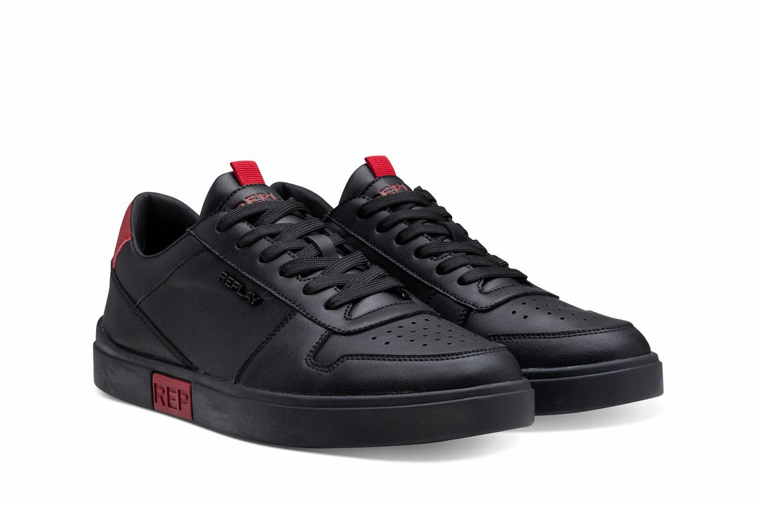 Replay Herren Gmz3p .000.c0008l Sneaker 44 EU Black Red 178, 44 EU Black Red 178