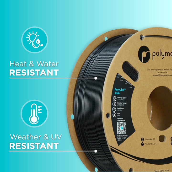 Polymaker PolyLite ASA Schwarz - 1.75mm - 1kg
