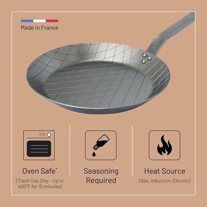 DeBuyer 5616.24 Steakpfanne, Edelstahl, silber, 24 cm, 24