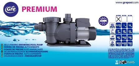 Gre PP077H - Premium-Filterpumpe für Pools, 550 W, 17 000 l/h, im Einklang mit der europäischen Ökod