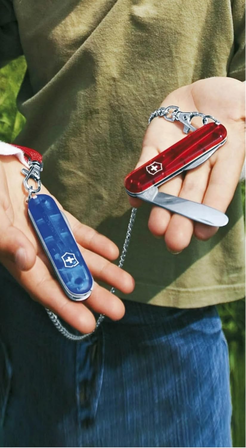Victorinox Taschenmesser My First Victorinox - pink transparent - Swiss Made - 9 Funktionen, Klinge,