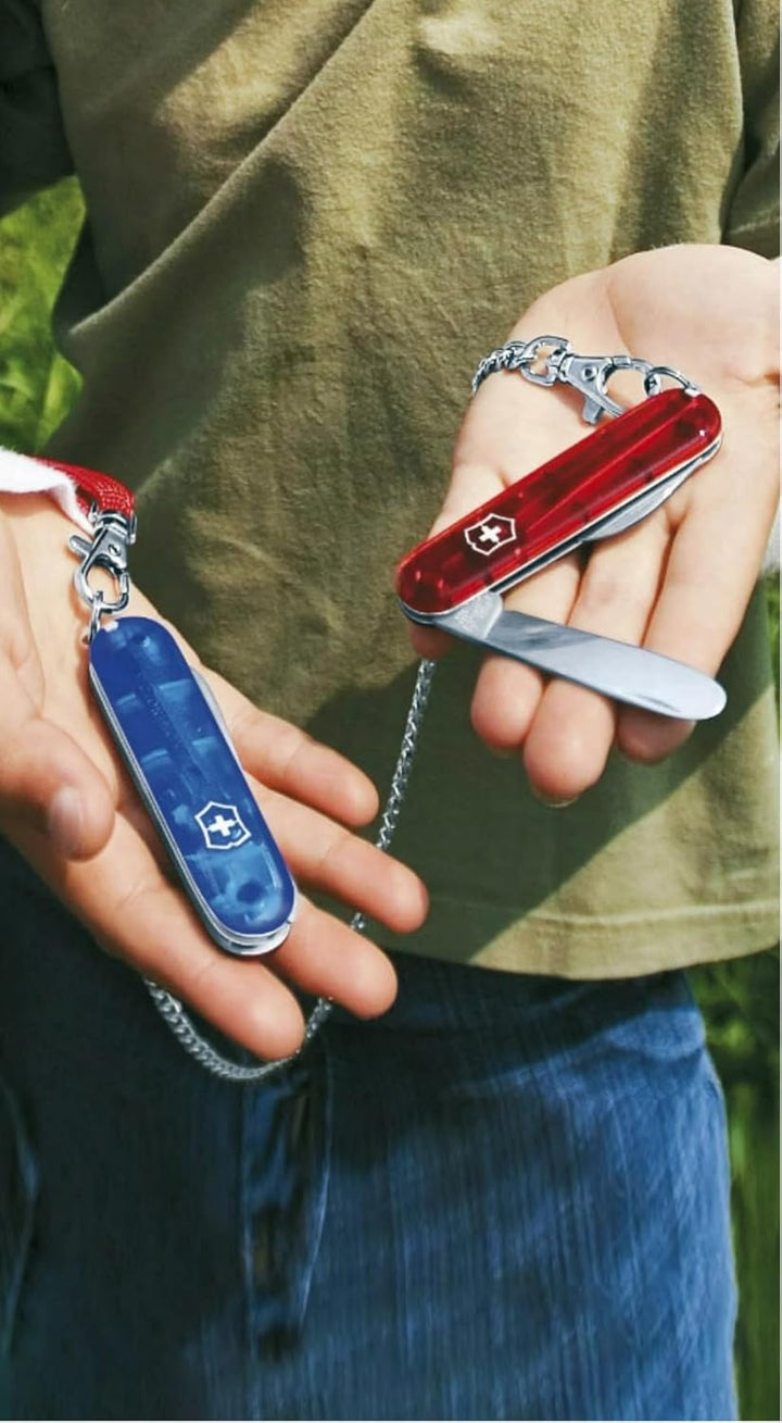 Victorinox Taschenmesser My First Victorinox - pink transparent - Swiss Made - 9 Funktionen, Klinge,