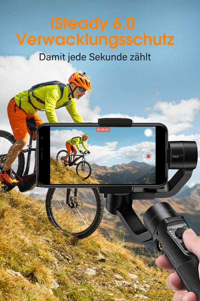 Smartphone Gimbal Stabilisator, hohem iSteady Mobile Plus 3-Achsen Stabilisator für Android/iPhone,