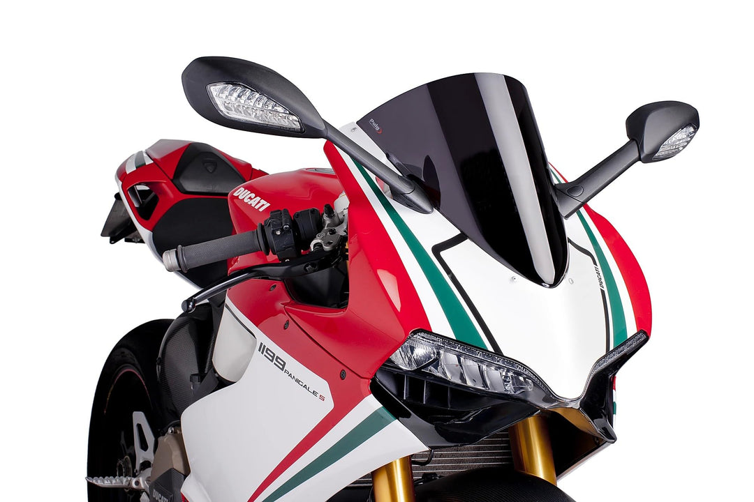 Puig 5990F Kuppel Racing Ducati 1199 Panigale 12-14, Transparent/Dunkelgrau Rauch Stärk getönt, Stär