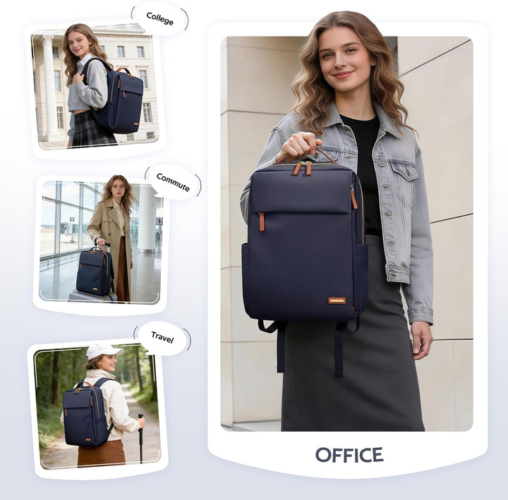 Rucksack Damen Laptop Reise Schulrucksack 15.6 Zoll mit Laptopfach, Wasserdicht Multifunktionaler Lä