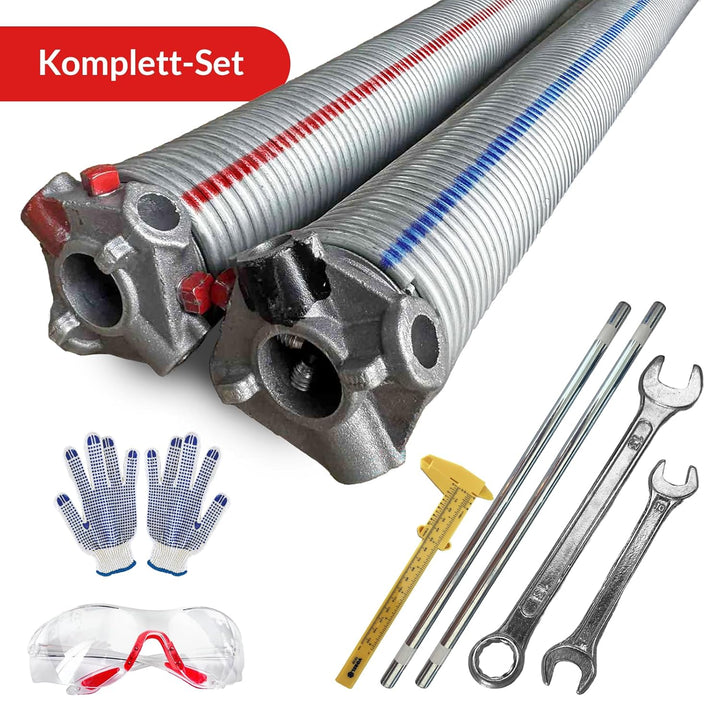 KASTOM Garagentor Torsionsfedern Set SPRINGSERVICE verzinkt 1 Paar Federn links rechts – Ersatzfeder