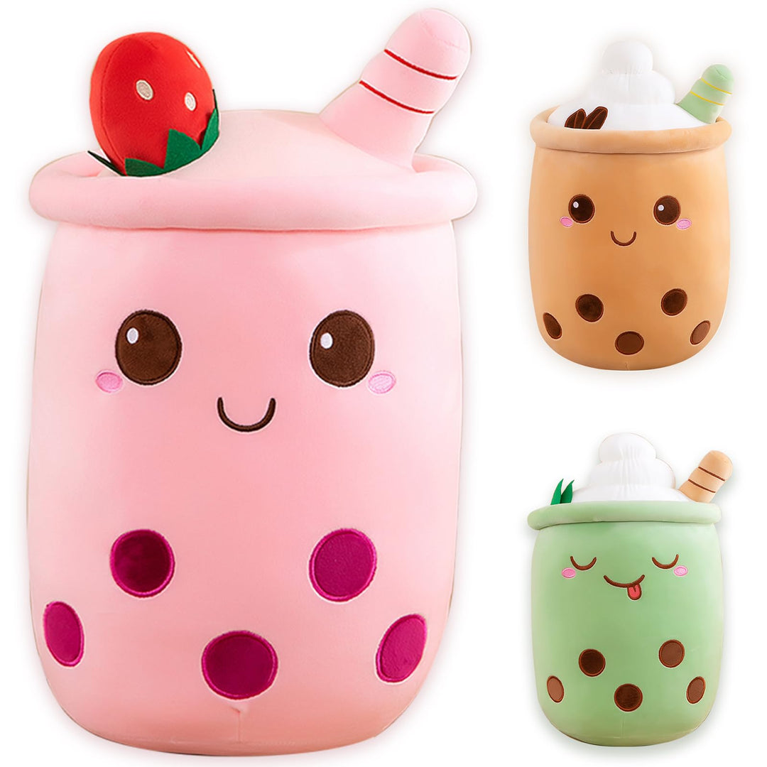 Bubble Tea Kuscheltier PlüSchtier XXL SüssE Kissen, Kawaii Bubble Tea Cup Plushie Stofftier Boba Tee