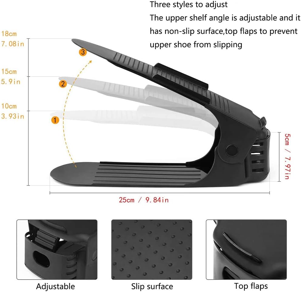 LANTUS Einstellbare Schuhstapler,rutschfest Shoe Organizer, 60 Stück Schuhorganizer Platzsparend Ver
