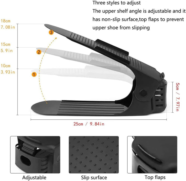 LANTUS Einstellbare Schuhstapler,rutschfest Shoe Organizer, 60 Stück Schuhorganizer Platzsparend Ver