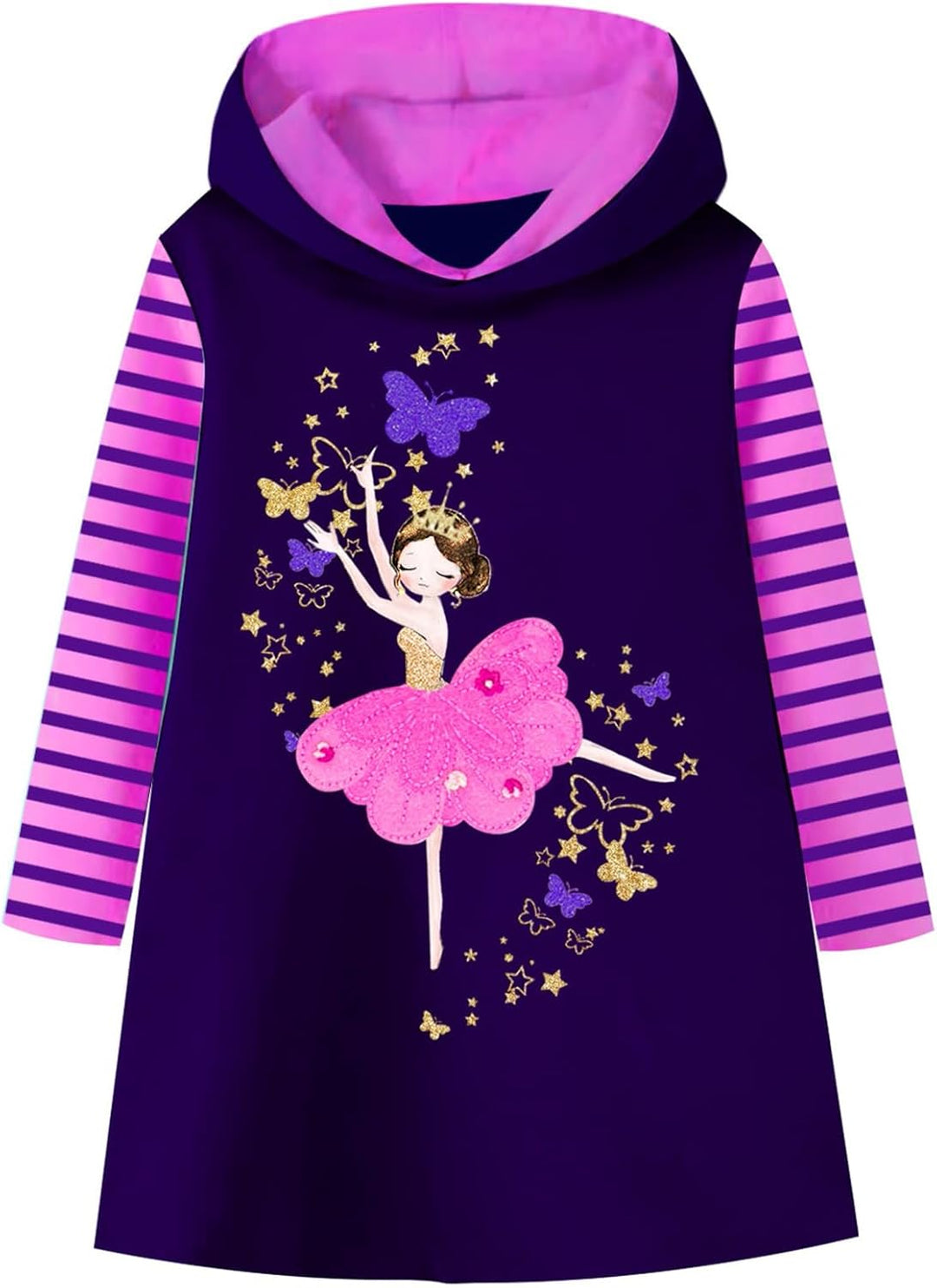VIKITA Mädchen Kapuzenpullover Kleider Baumwolle Hoodie Herbst Winter Freizeit 2-8 Jahre 9-10 Jahre