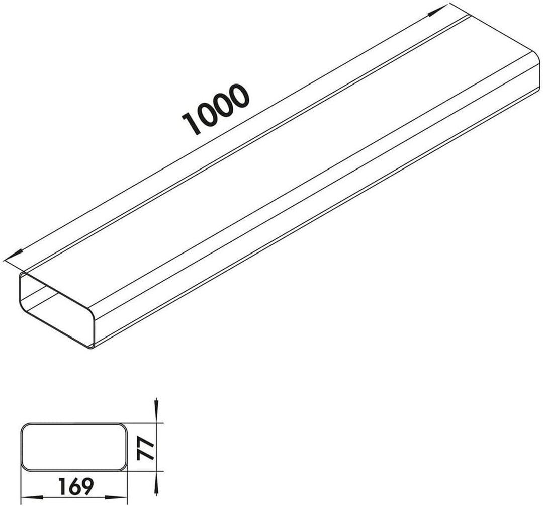 Compair 403.3-002 MF-VRO 1000 Flachkanalrohr ohne Muffe