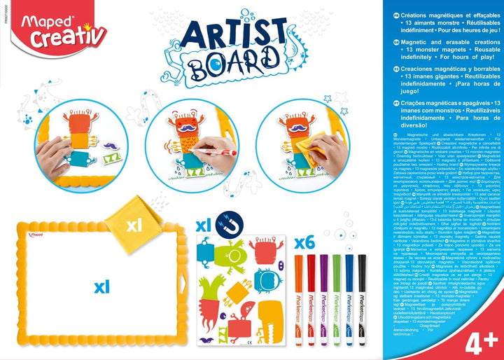 Maped 907100 Creativ Artist Board – magnetisch, Kunststoff, gelb, A4 Künstlertafel magnetisch, Künst
