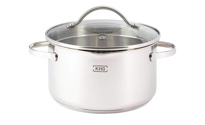 KHG Induktion Kochtopf | Ø 20 cm und 3 Liter Volumen | Suppentopf, Fleischtopf aus rostfreiem Edelst