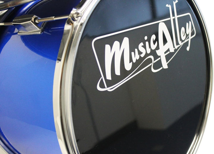 Music Alley Junior Drum Kit for Kids with Kick Drum Pedal & VARTA Batterien AA Blue Bundle mit AA Mi