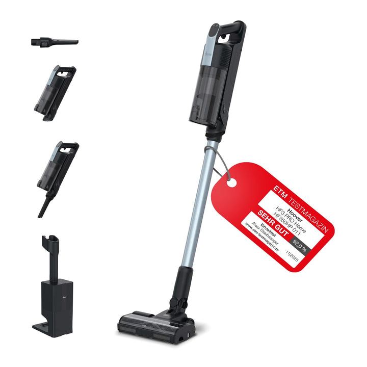 Hoover Akku-Staubsauger kabellos HF3 Pro Home mit 3L automatischer Staubentleerungs- & Ladestation,