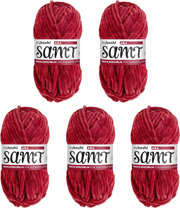 myboshi Samt Wolle zum Häkeln und Stricken, weiche Chenille Wolle im XXL-Knäuel, perfekt für Amiguru