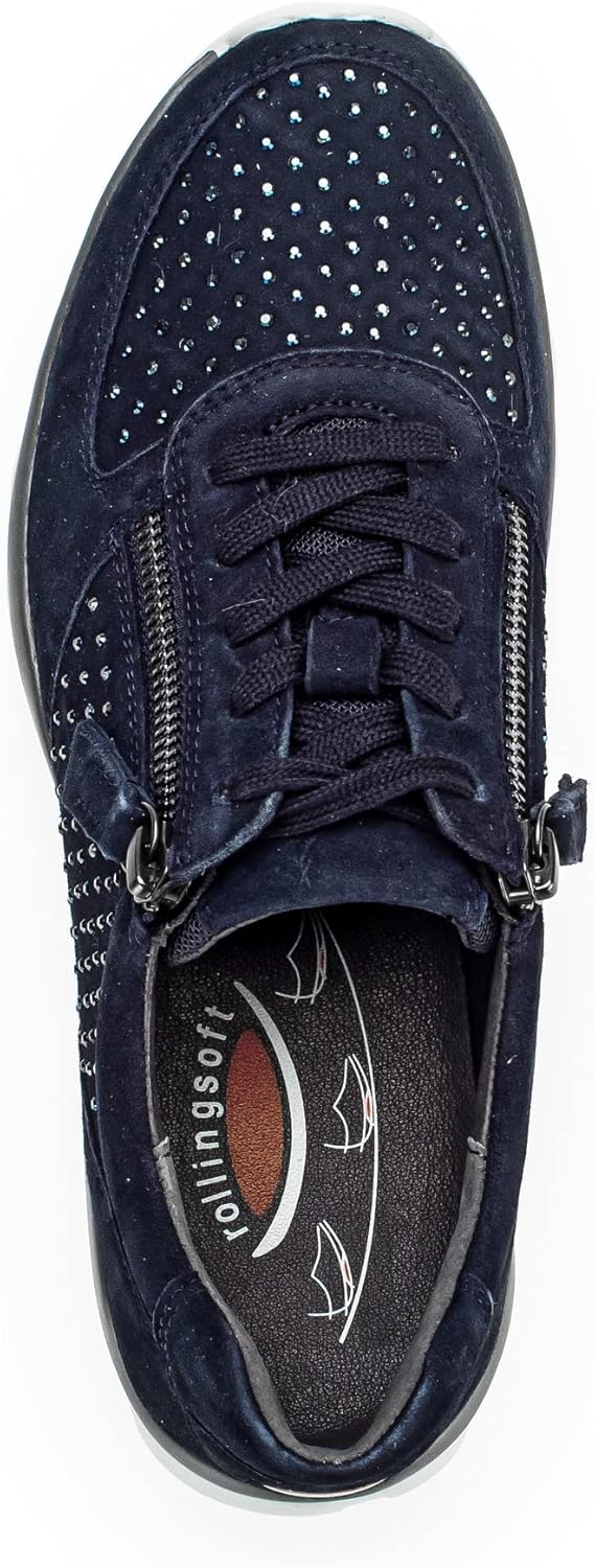 Gabor Damen Low-Top Sneaker, Frauen Halbschuhe,Wechselfussbett 37 EU Blau Dark Blue, 37 EU Blau Dark