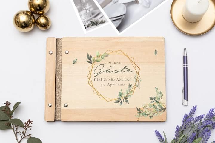 Hochzeitideal – Personalisierbares Gästebuch Hochzeit Benita E507 mit 40 Seiten I Hochzeit Gästebuch
