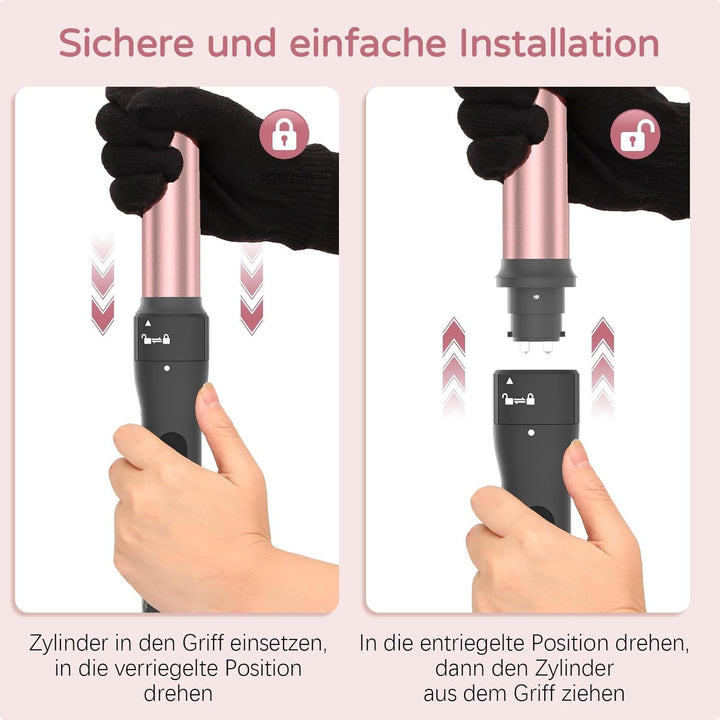 iToncs 5-in-1 Lockenstab-Set, 3 Fässer Welleneisen mit auswechselbarem Keramik-Lockenstab, Geeignet