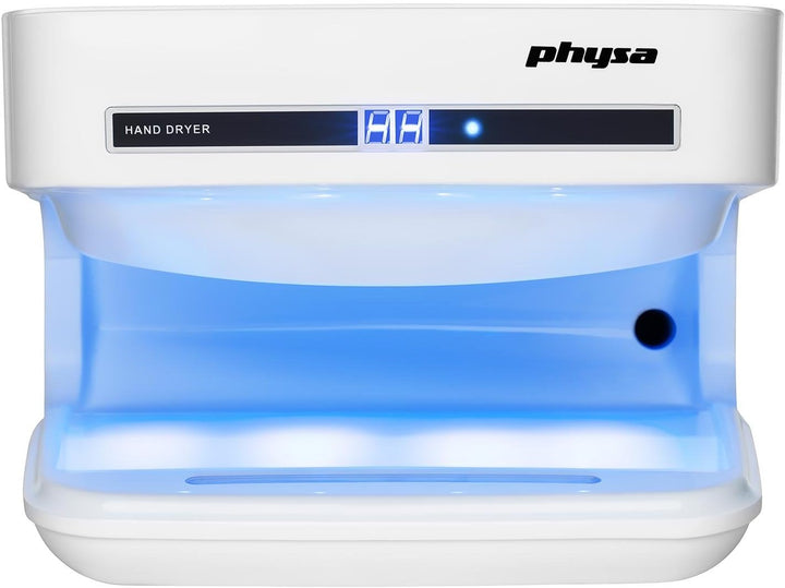 Physa ORIA White Händetrockner (elektrisch, 5-7s, LED-Timer, 1.650W, 230V, Luftgeschwindigkeit: 86 m