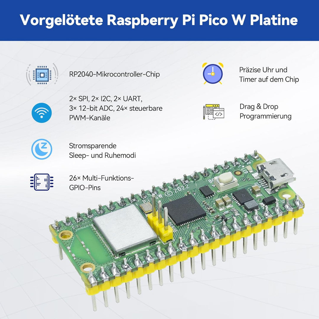 SUNFOUNDER Ultimate Starter Kit für Raspberry Pi Pico W mit Online-Tutorials, 454 Artikeln, 117 Proj